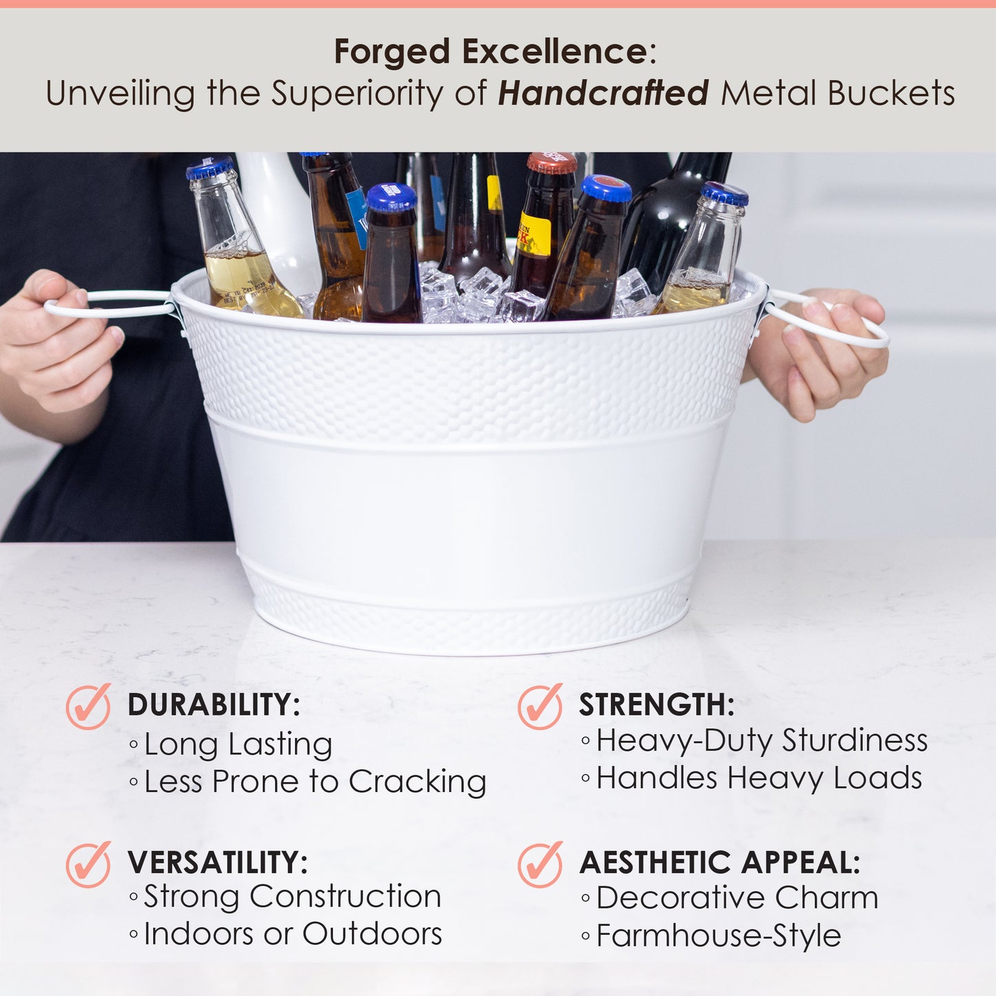 Personalized Beer Bucket Large in White - Old Tavern