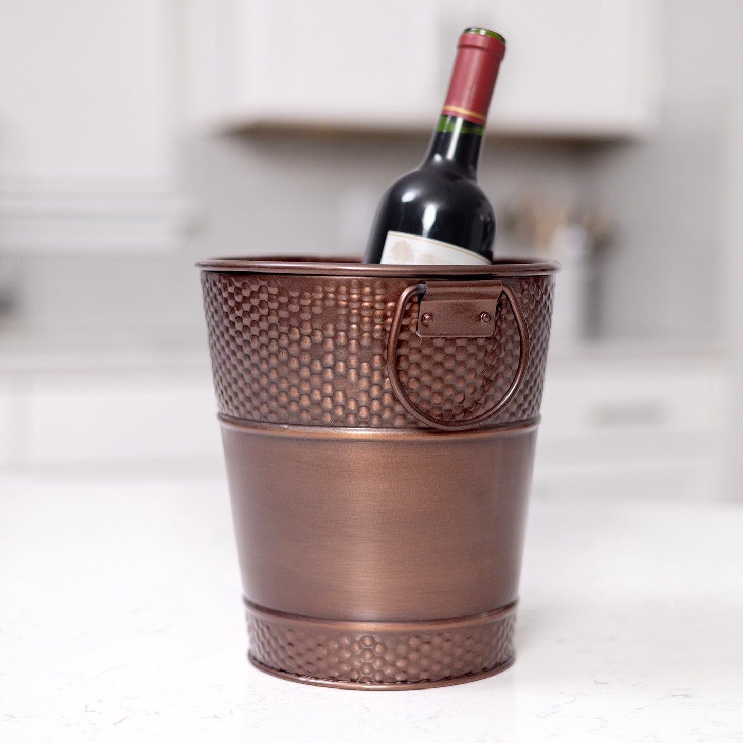 Personalized Champagne Bucket Hammered in Copper Finish - Berkshire