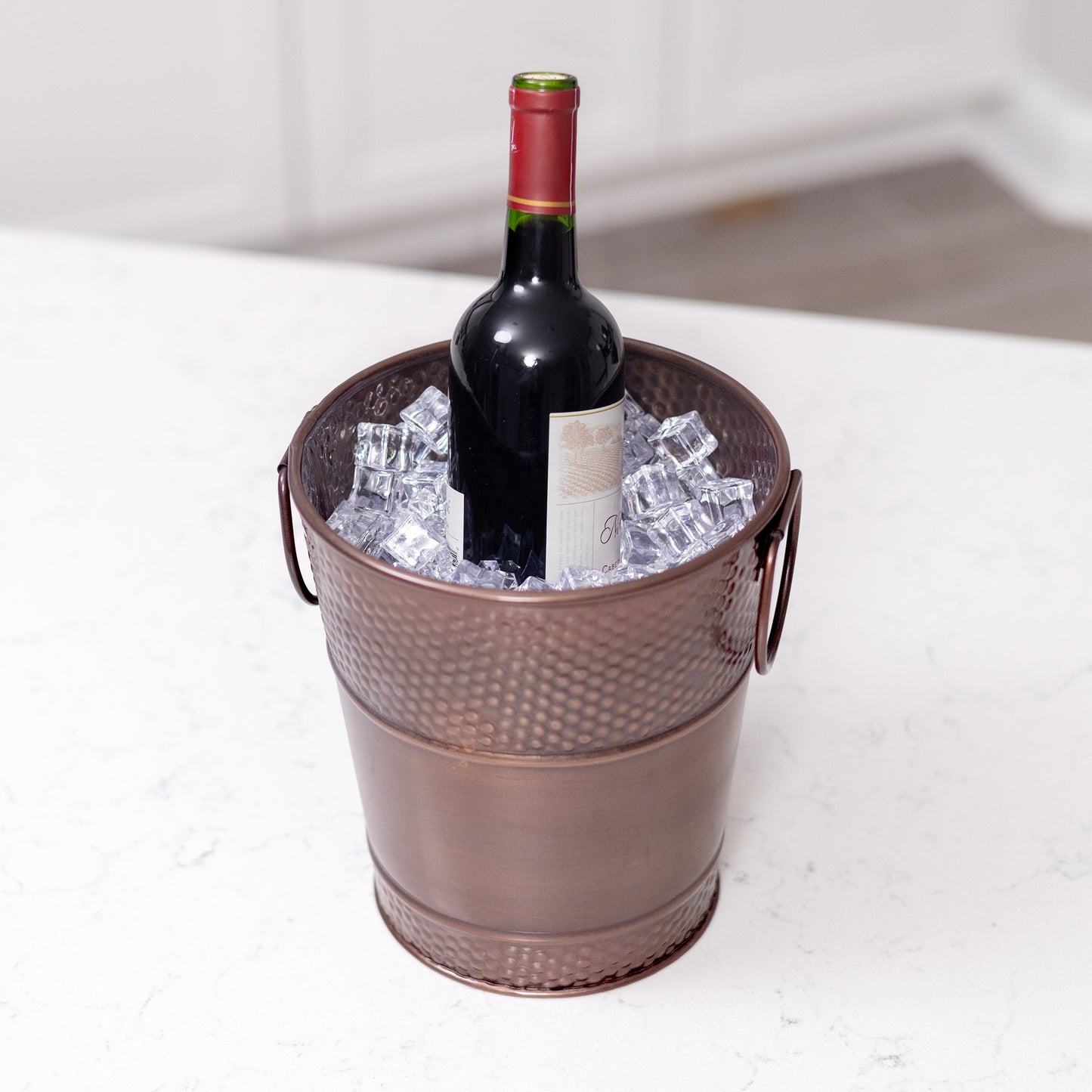 Personalized Champagne Bucket Hammered in Copper Finish - Berkshire