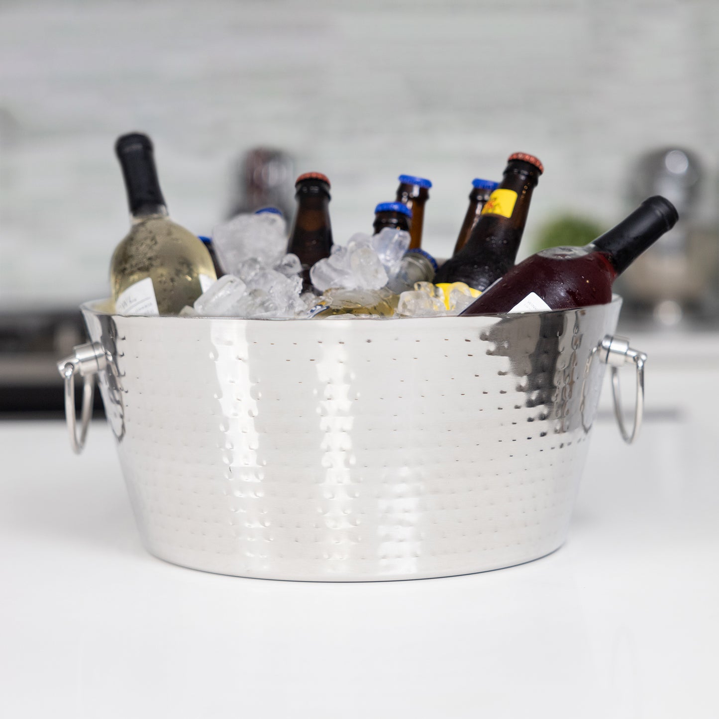 Personalized Insulated Beverage Bucket with Floor Stand - BREKX Hammered Anchored with Stand