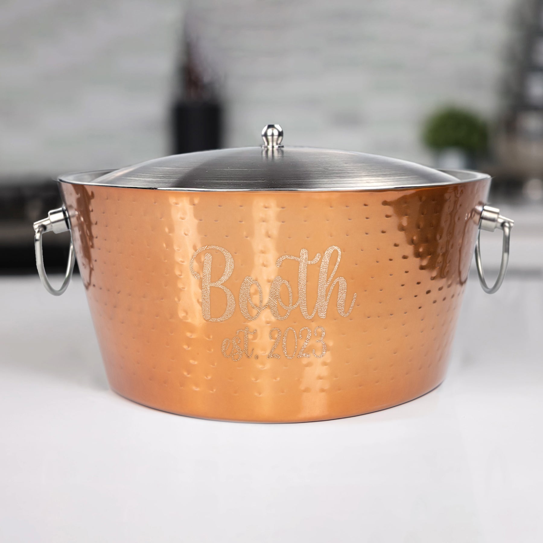 Hammered Metal Ice Bucket with Ice Scoop - Threshold 1 ct