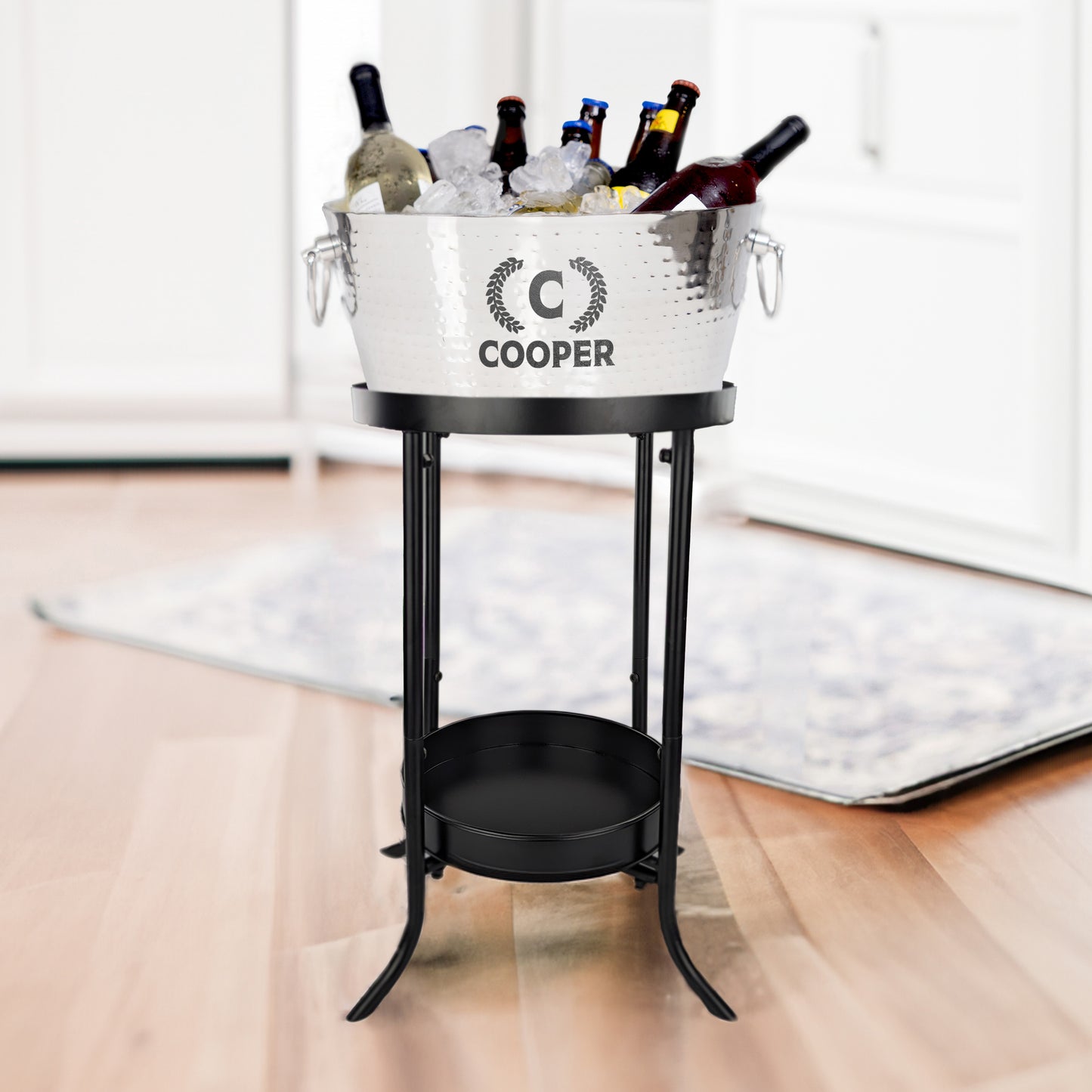 Personalized Insulated Beverage Bucket with Floor Stand - BREKX Hammered Anchored with Stand