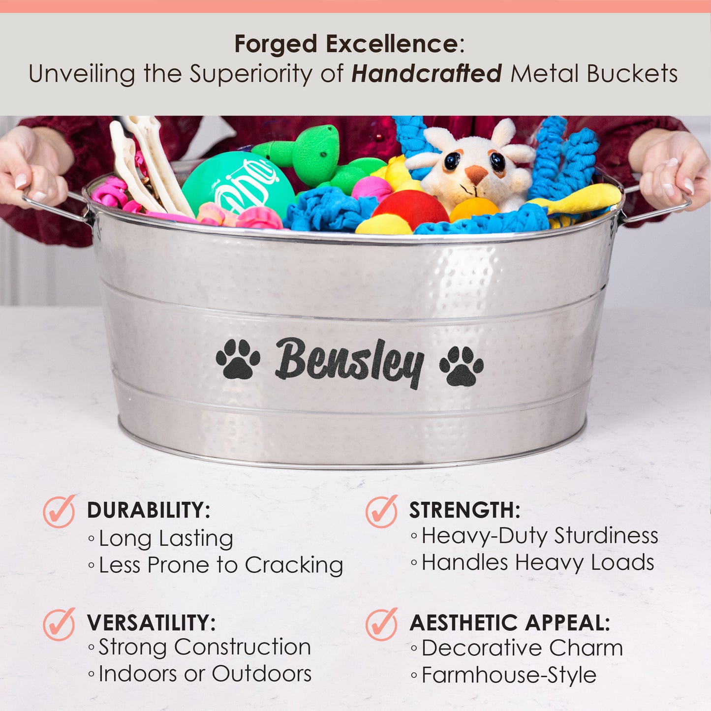 Large long lasting durable dog bin with strength and versatility