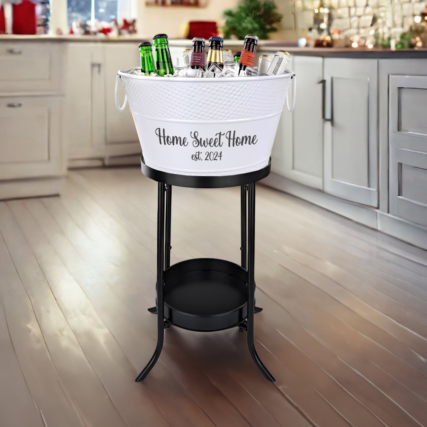 Personalized Beverage Bucket with Floor Stand - BREKX White Old Tavern