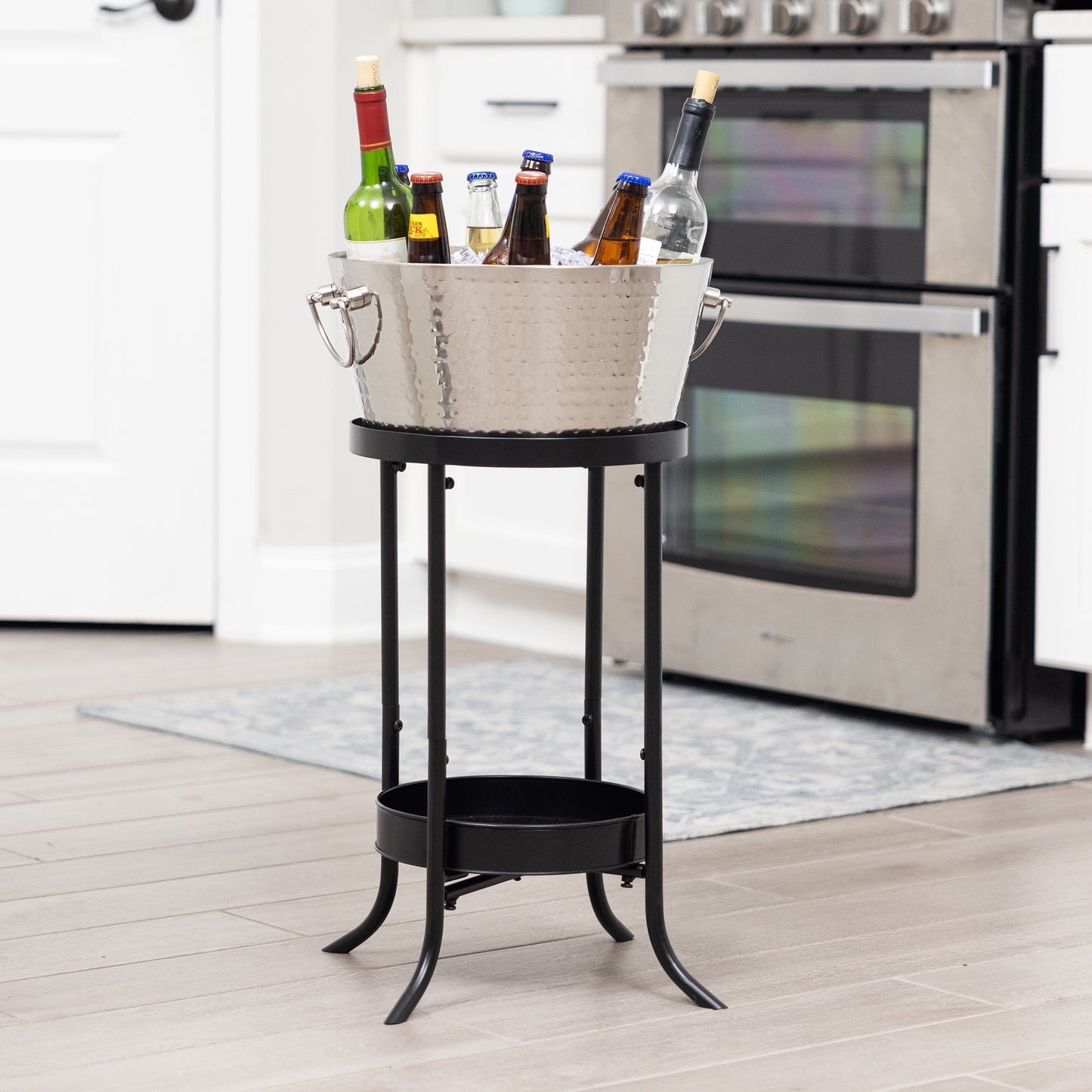 Personalized Insulated Beverage Bucket with Floor Stand - BREKX Hammered Anchored with Stand