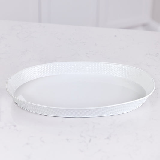 Serving Tray Hammered in White - Kingston