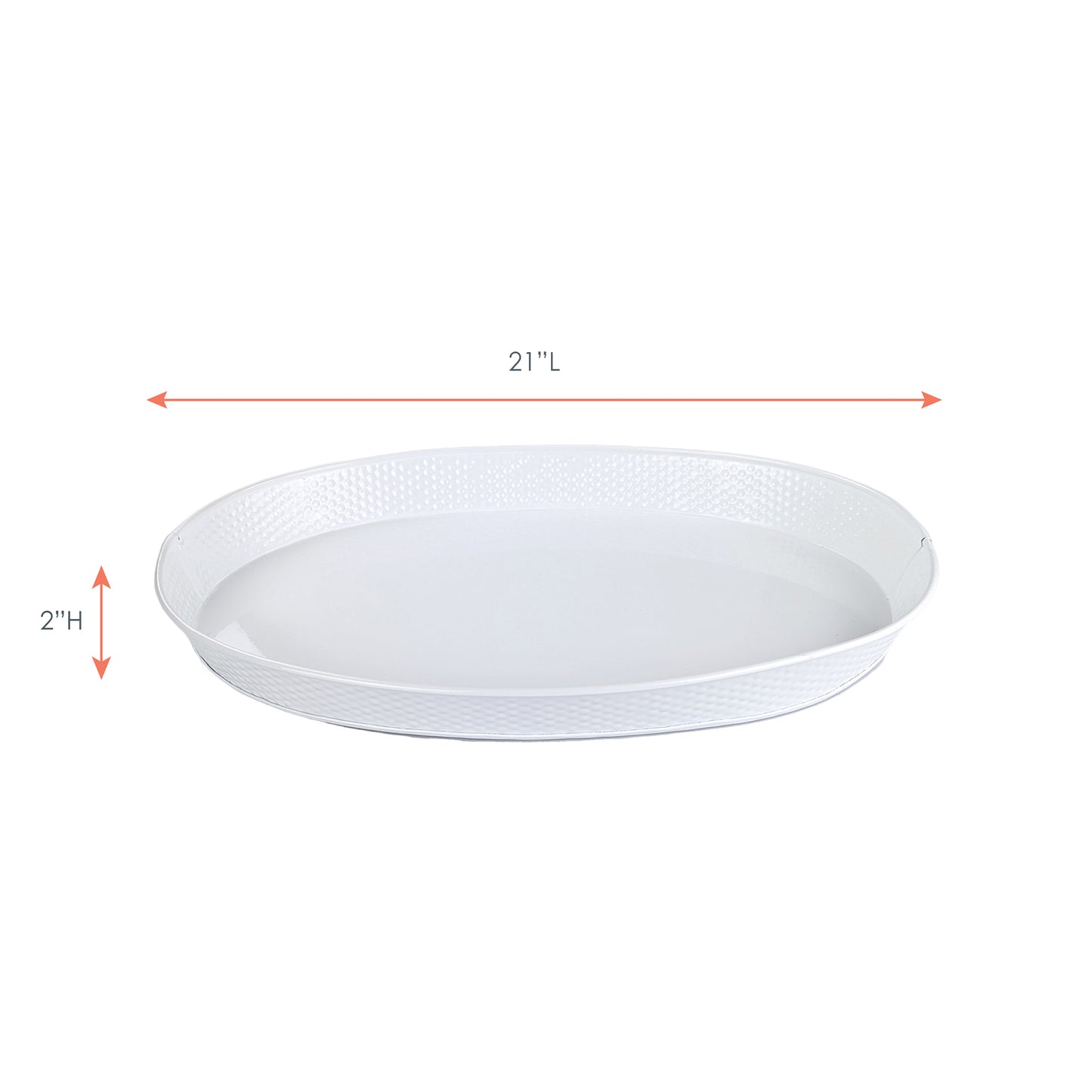 Serving Tray Hammered in White - Kingston
