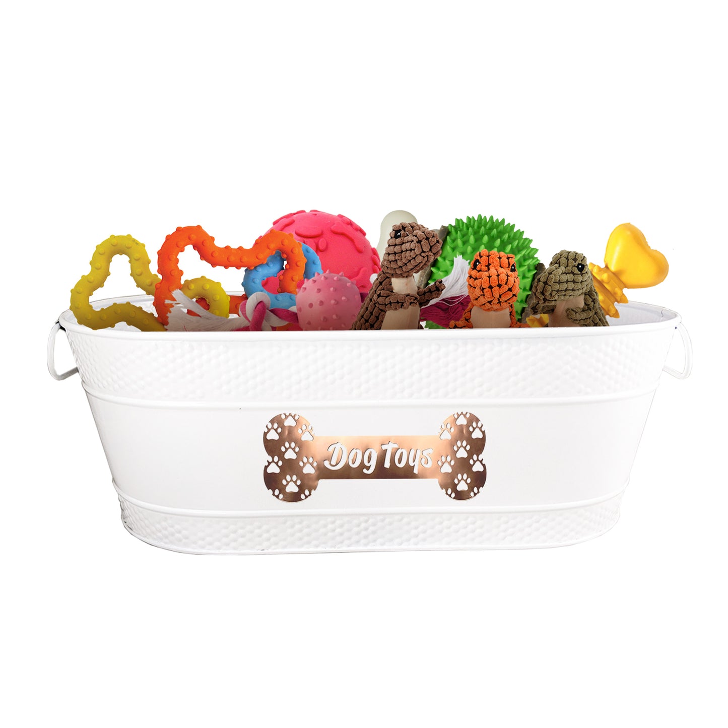 Dog Toy Bin - Medium 15-Quart in White