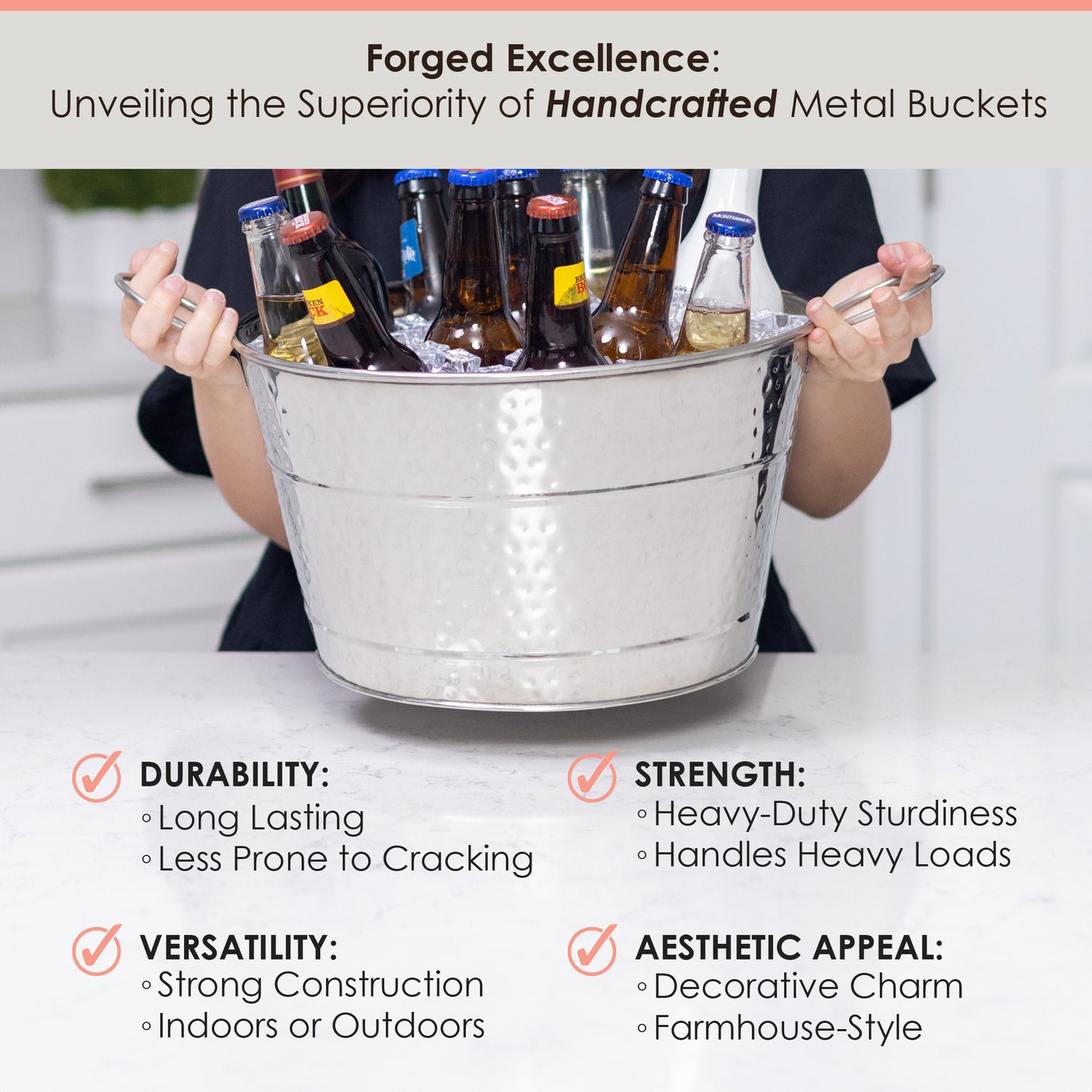Inner ice tub floor is sealed with a clear sealant to prevent leaking and promote mess-free parties! This drink bucket allows you and your guests to party on without worries!