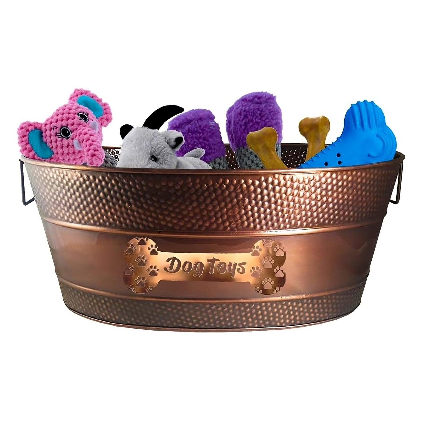 Large personalized dog toy basket with fast shipping and delivery.