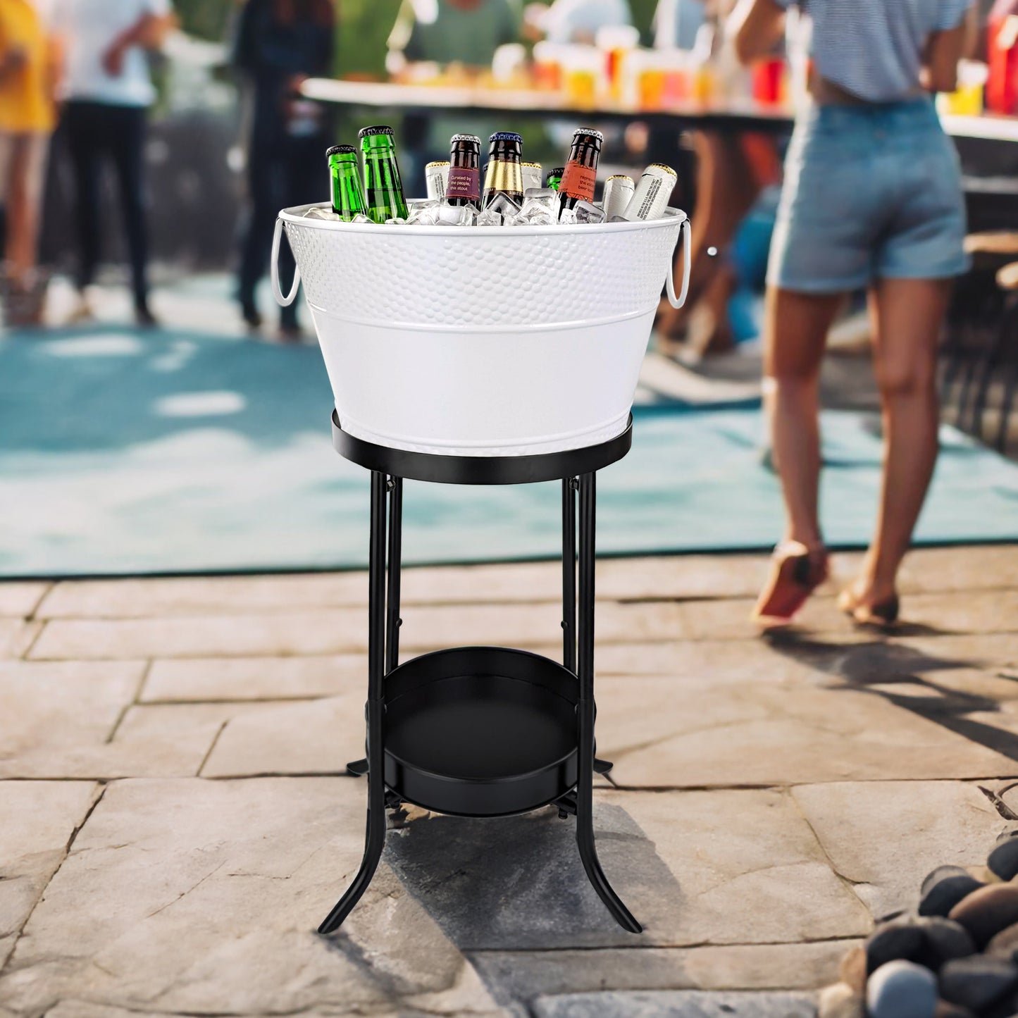 Personalized Beverage Bucket with Floor Stand - BREKX White Old Tavern
