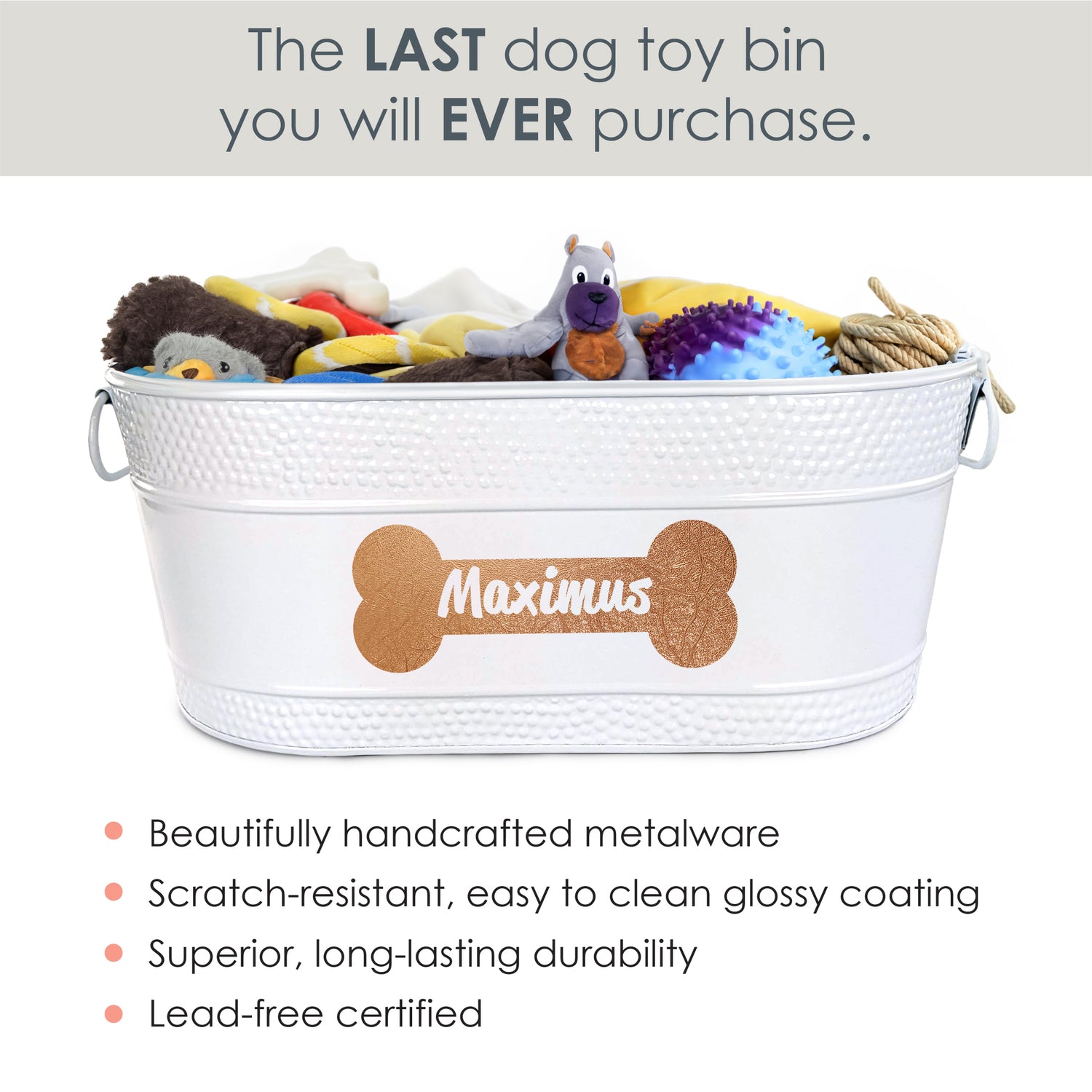 Medium long lasting durable dog bin with strength and versatility