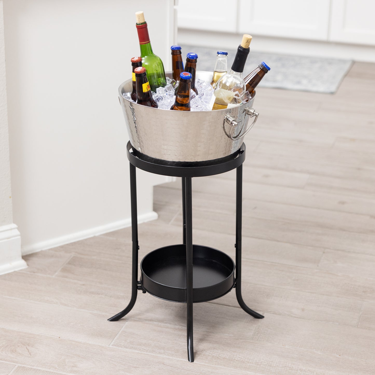 Personalized Insulated Beverage Bucket with Floor Stand - BREKX Hammered Anchored with Stand