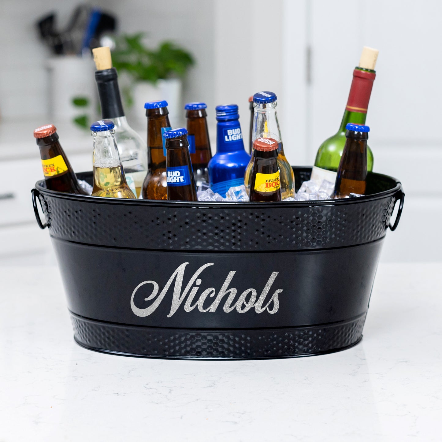 Personalized Black Party Bucket and Wine Chiller - Colt