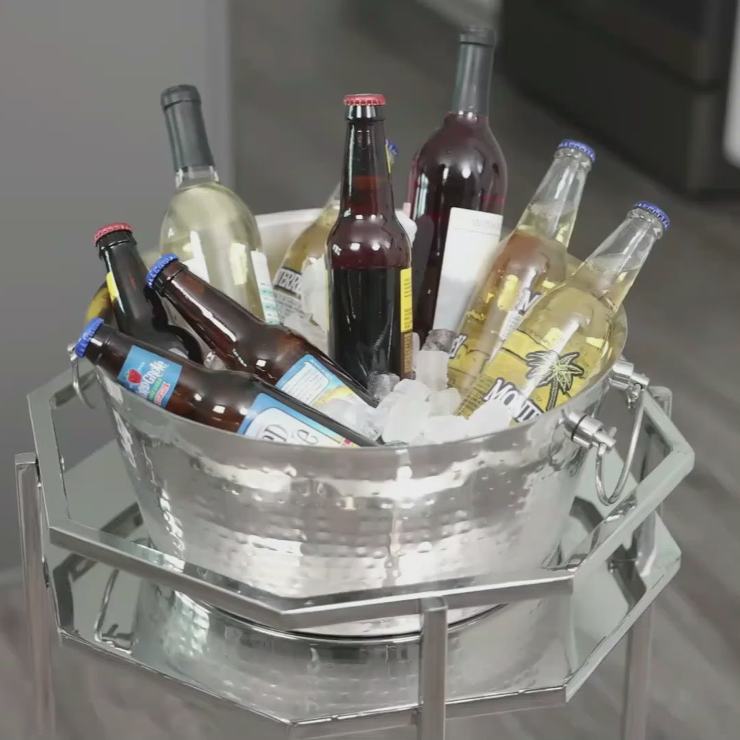 Real Chill Party Drink Container. Whether you fill this metal drink bin  with IPA or Italian Soda, youll love how cool it makes your gathering!  #silver #modcloth