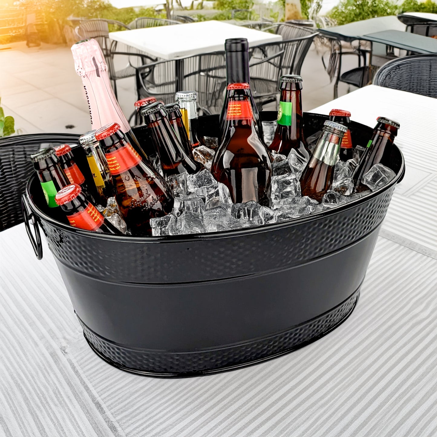 Personalized Black Party Bucket and Wine Chiller - Colt