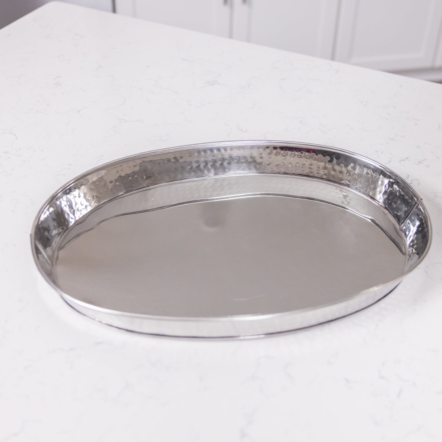 Serving Tray Hammered in Stainless Steel - Kingston