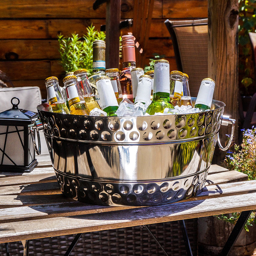 Real Chill Party Drink Container. Whether you fill this metal drink bin  with IPA or Italian Soda, youll love how cool it makes your gathering!  #silver #modcloth